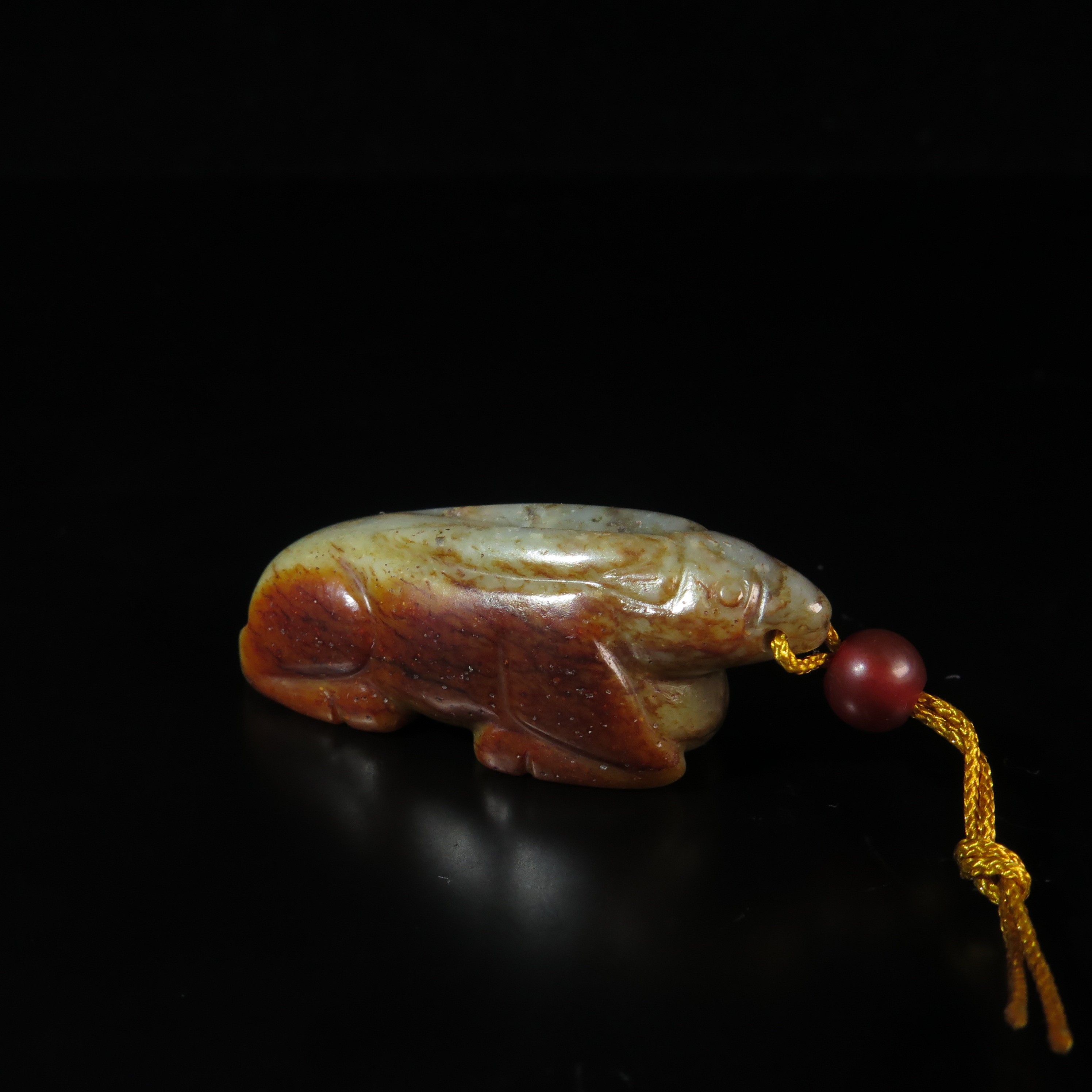 清代玉瑞兽把件/MZ082917/和田玉/民族文物