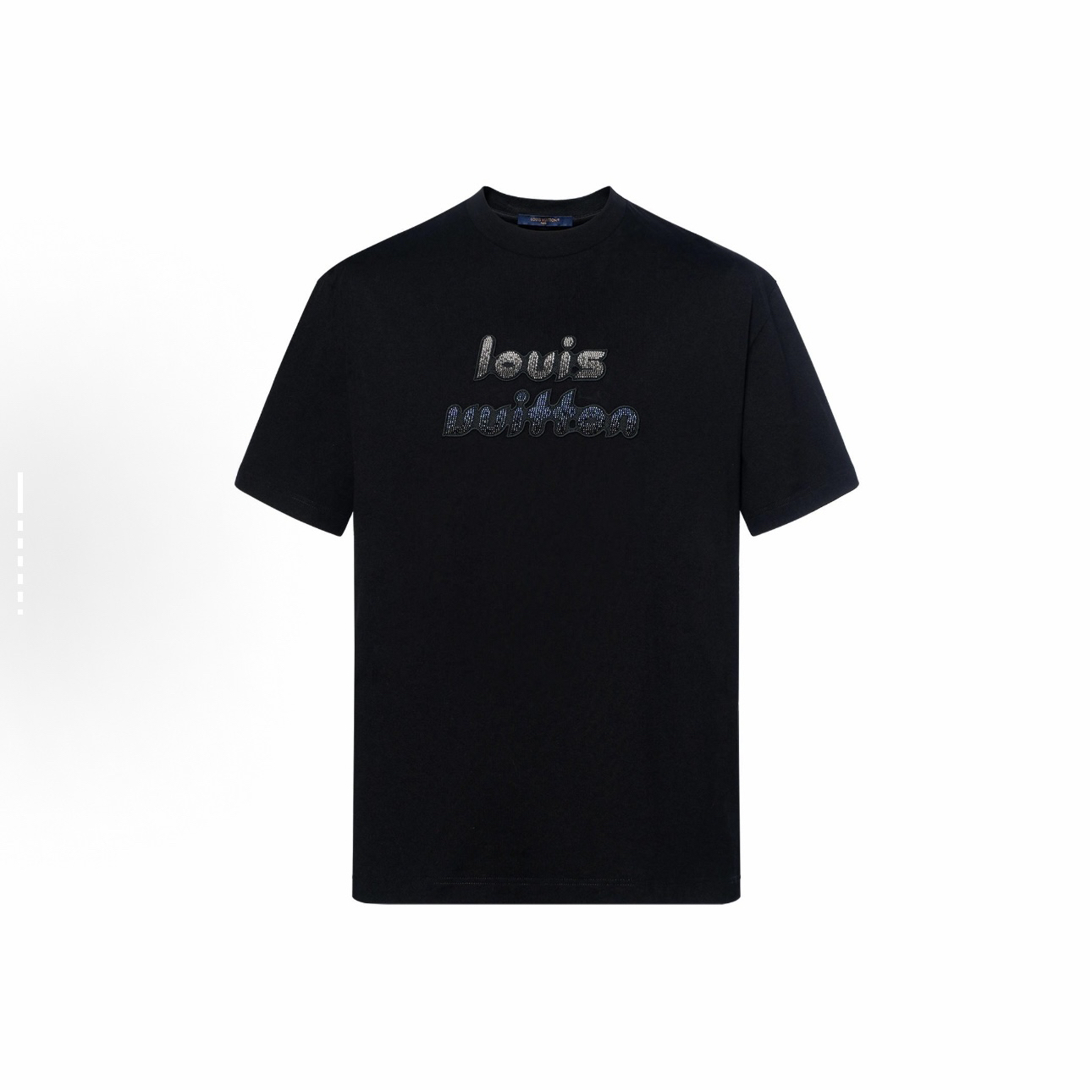 未使用 LouisVuitton/路易威登 黑色串珠logo短袖/M.L/WL1736