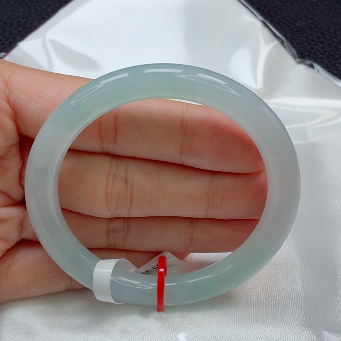 翡翠手镯未镶嵌冰胶晴蓝渐变美人条006强推