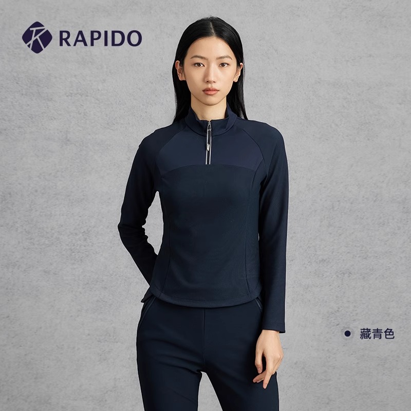 【钟楚曦同款】RAPIDO雳霹道2025年秋季女士拼接立领卫衣CP5141L05