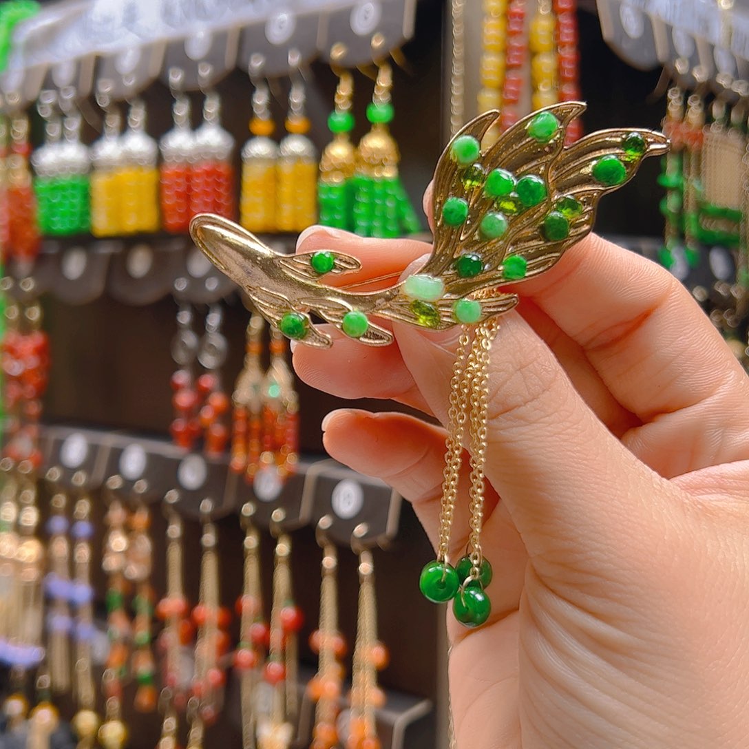 翡翠合金耳坠翡翠