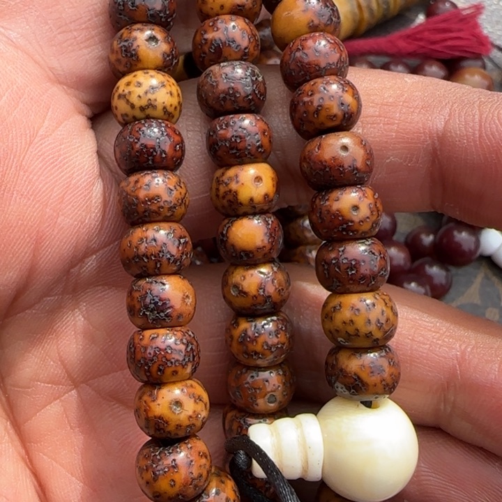 玻璃DIY藏弟出品，藏区老念珠600