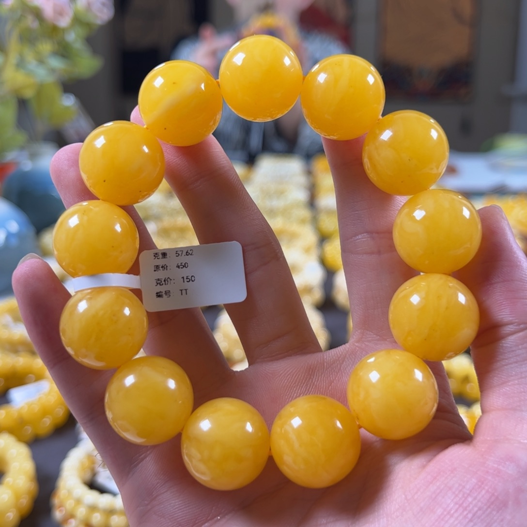 裸石蜜蜡未镶嵌19.9mm焦皮奶橘满蜜满蜡同料圆珠tt