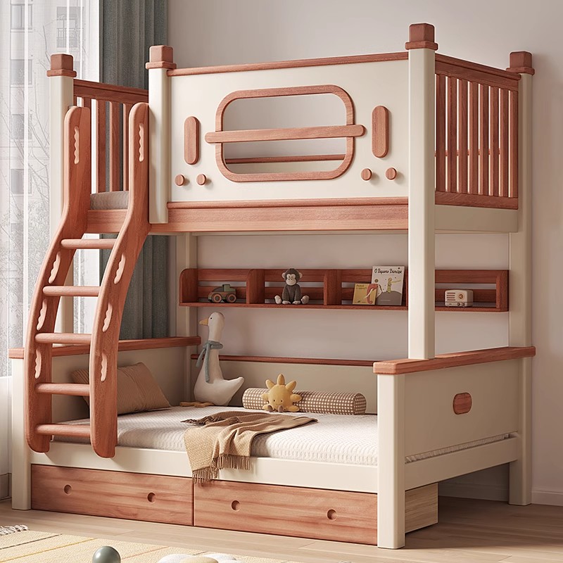 红檀木上下床双层床全实木上下铺床两层高低床小户型子母床儿童床