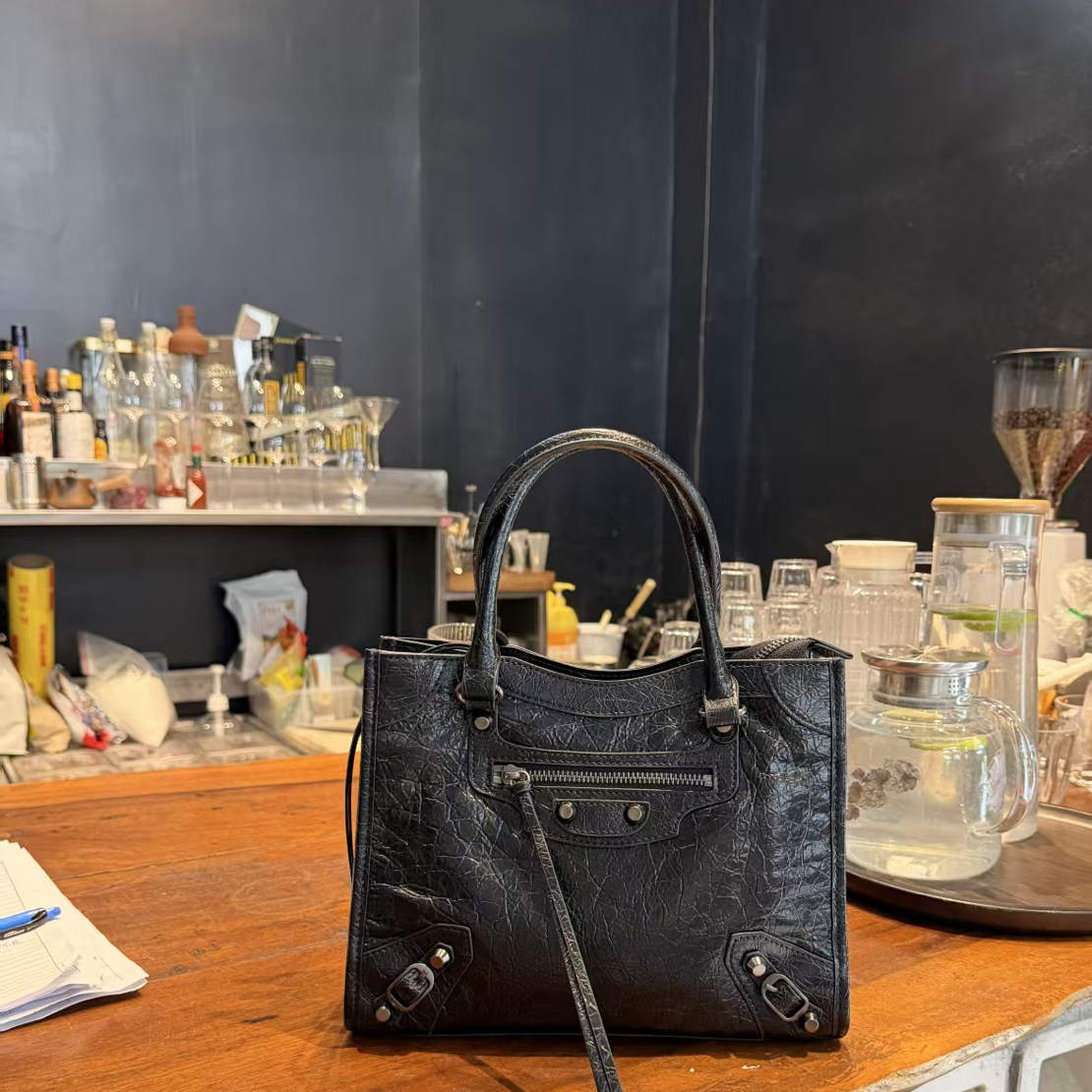 【慕懿时袋】新款机车包女时尚百搭头层油蜡牛皮实用女包9361