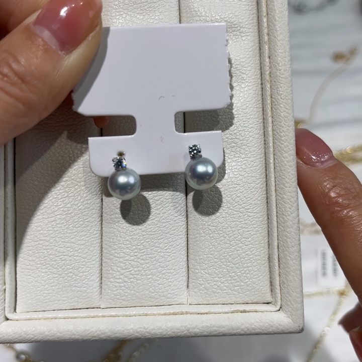 海水珍珠耳饰18K金镶嵌