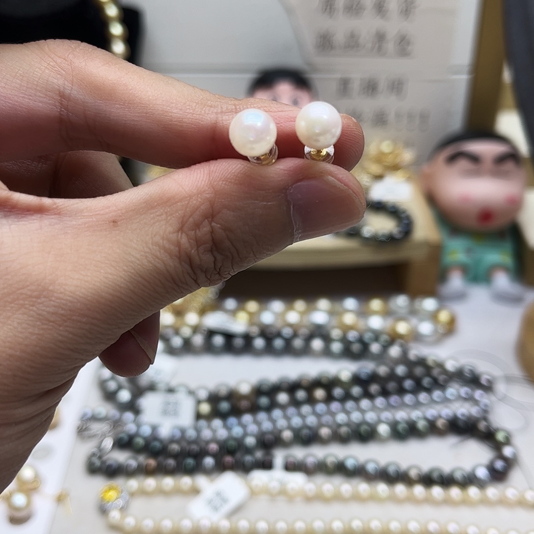 海水珍珠未镶嵌耳饰