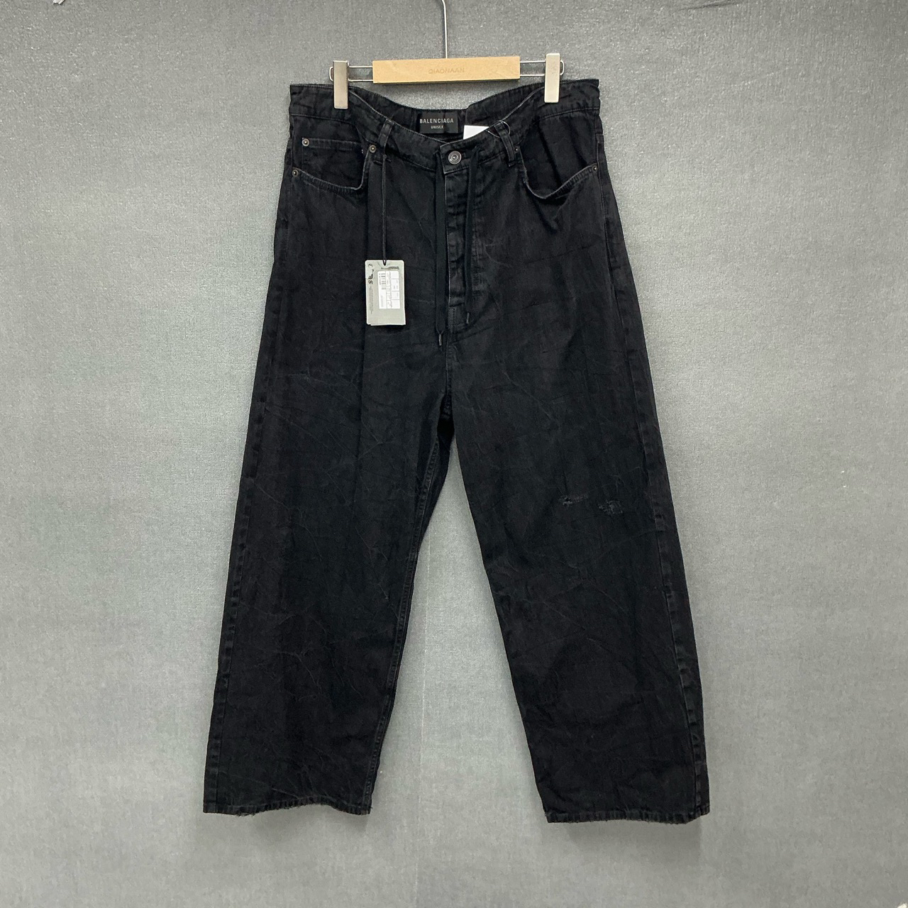 全新未使用 Balenciaga/巴黎世家 抽绳破坏牛仔裤全新带吊xs码