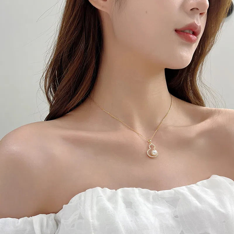 钛钢项链 新中式葫芦项链新款爆款简约设计高级感显气质百搭锁链