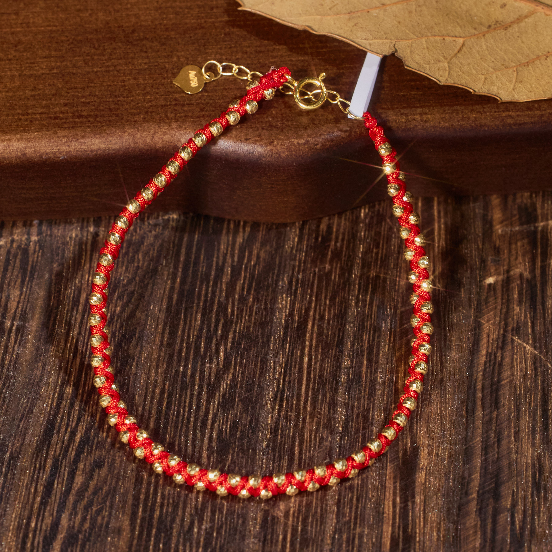 【歪歪】（素金）双排珠珠手绳*18K金镶嵌W73602