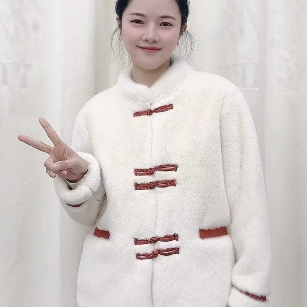 【国风毛皮毛一体】显瘦遮肉保暖御寒皮毛一体外套