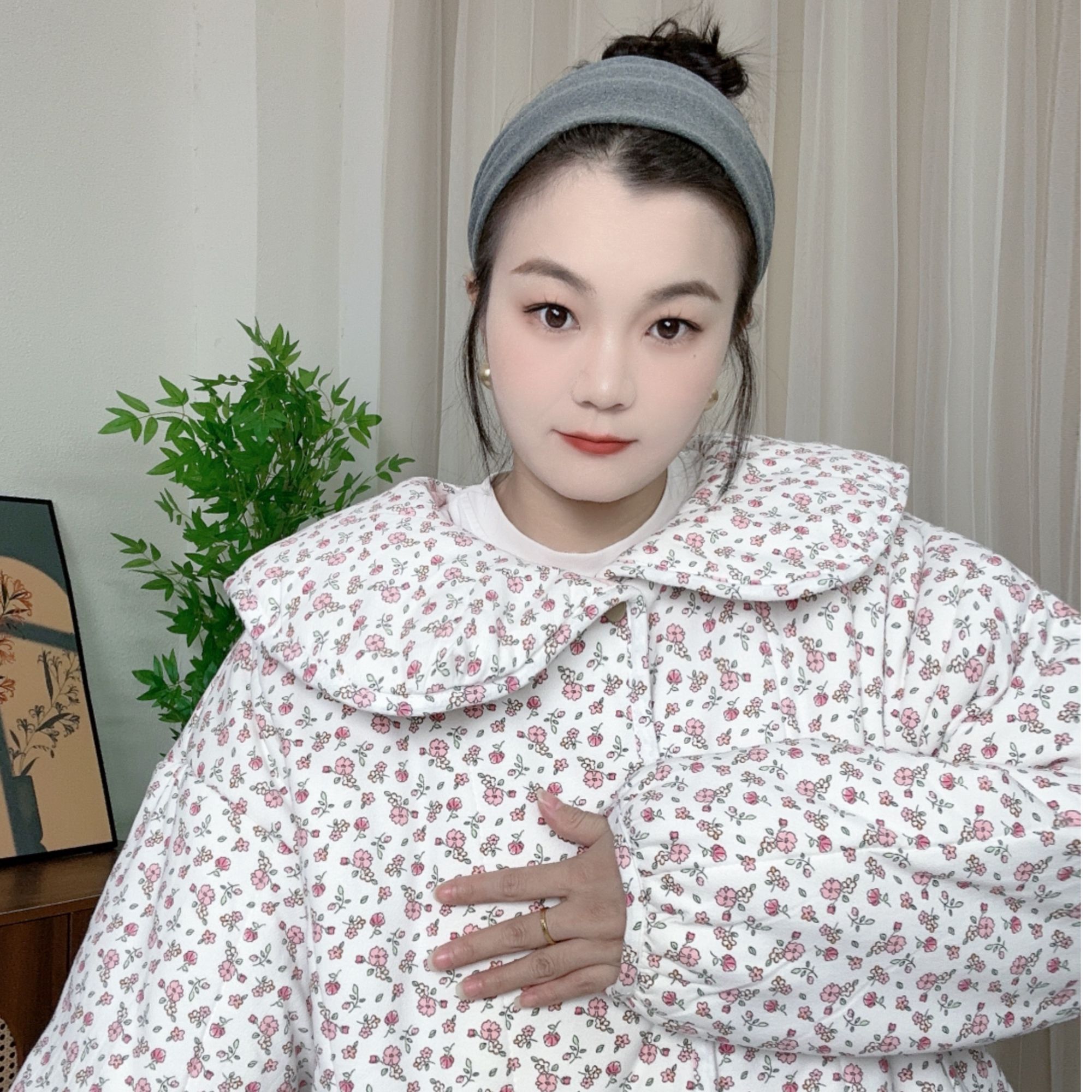 新疆棉【翻领小花】娃娃领宽松家居服棉服棉显瘦新疆棉睡衣棉衣保暖