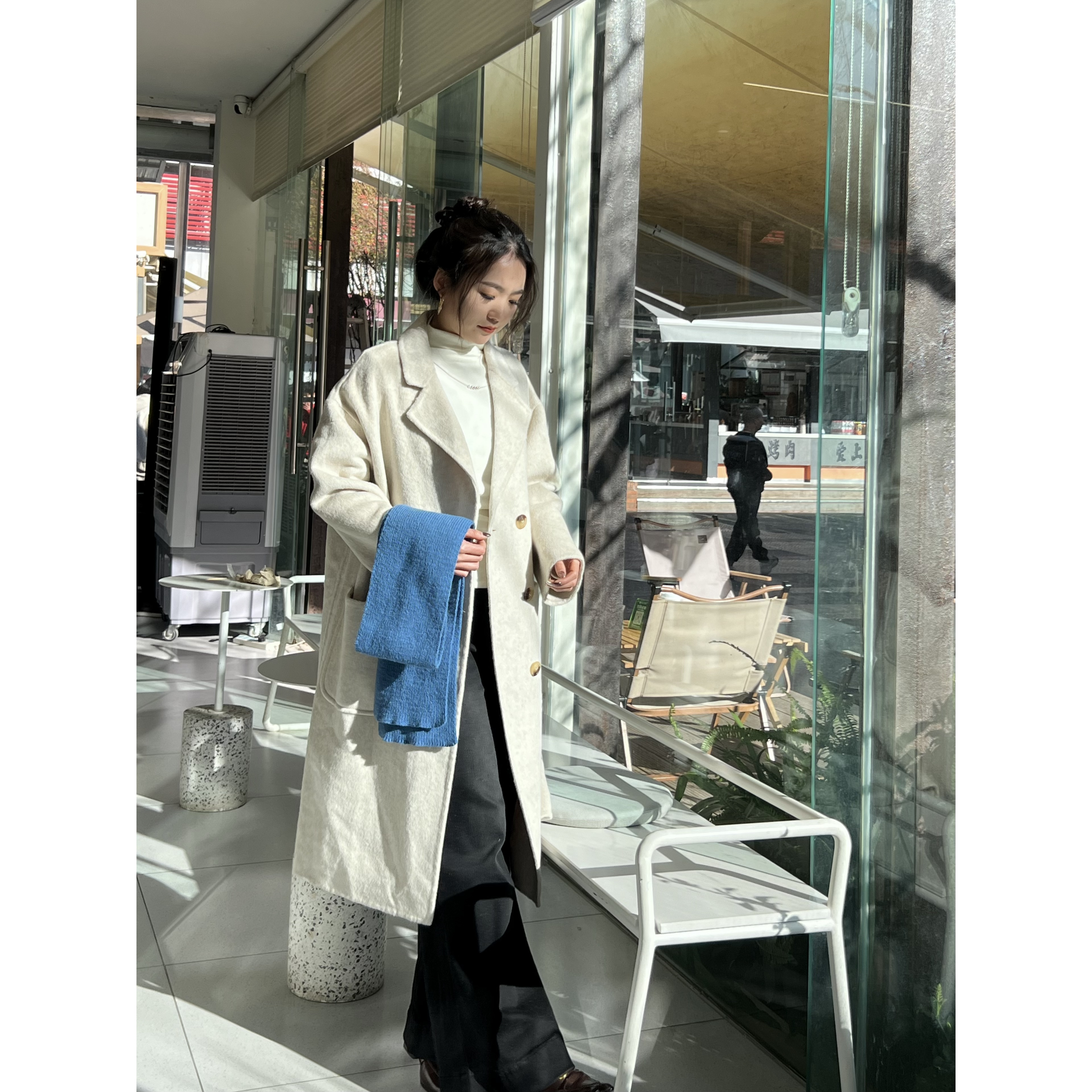 【8503】气质秋冬韩版时尚百搭中长款羊毛大衣