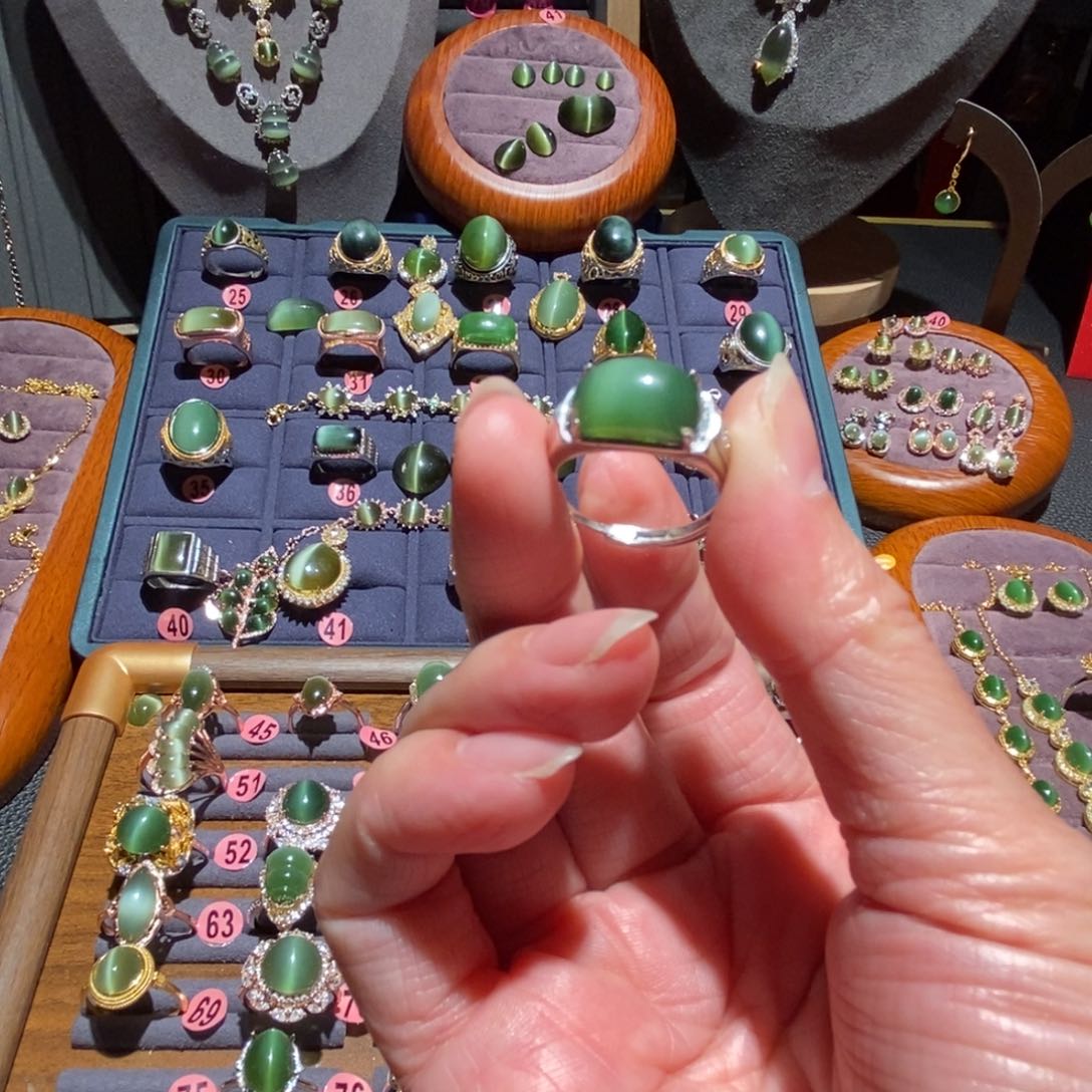 和田玉戒指银S925镶嵌