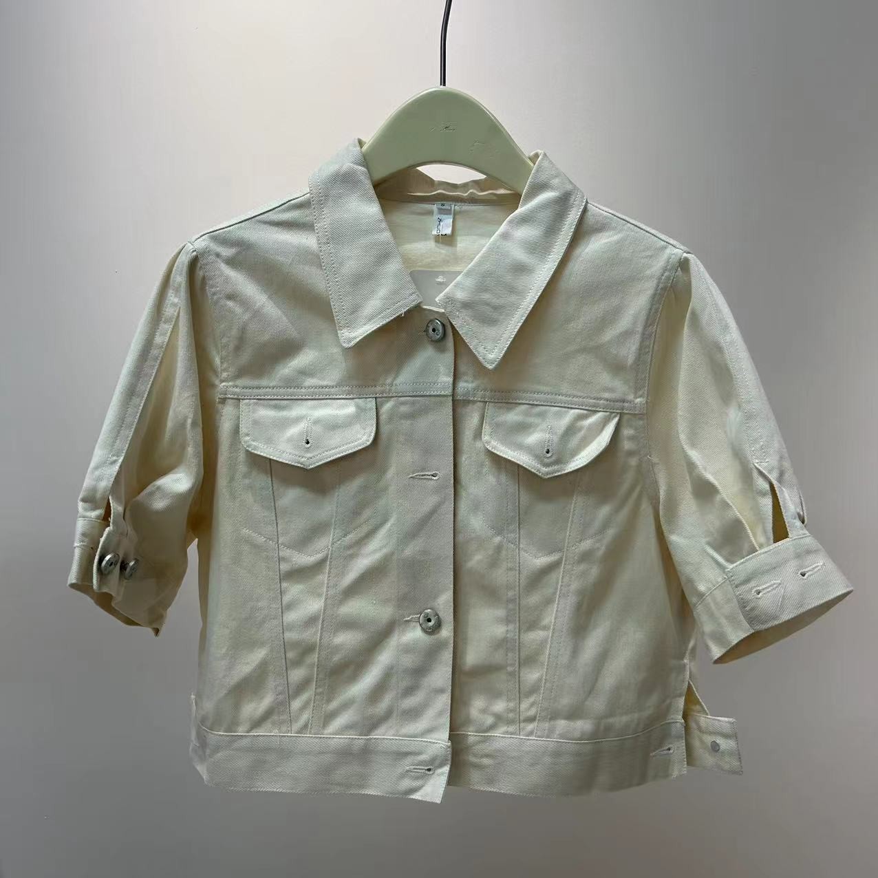 【ARONG阿荣家】短袖牛仔衣00006-白色-S