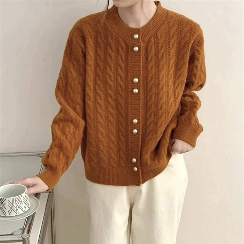 3676软糯慵懒温柔风高级感小个子针织毛衣开衫外套