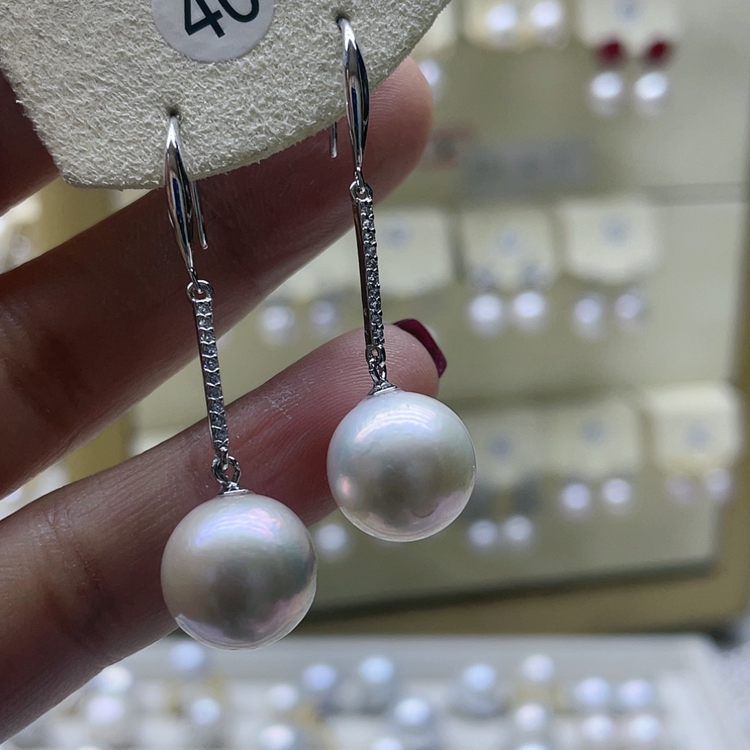 淡水珍珠耳饰银S925镶嵌