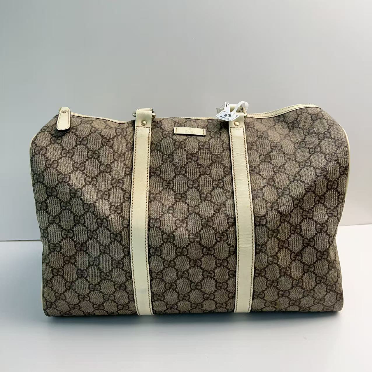 95新 GUCCI/古驰 古驰老花满log大波士顿旅行包