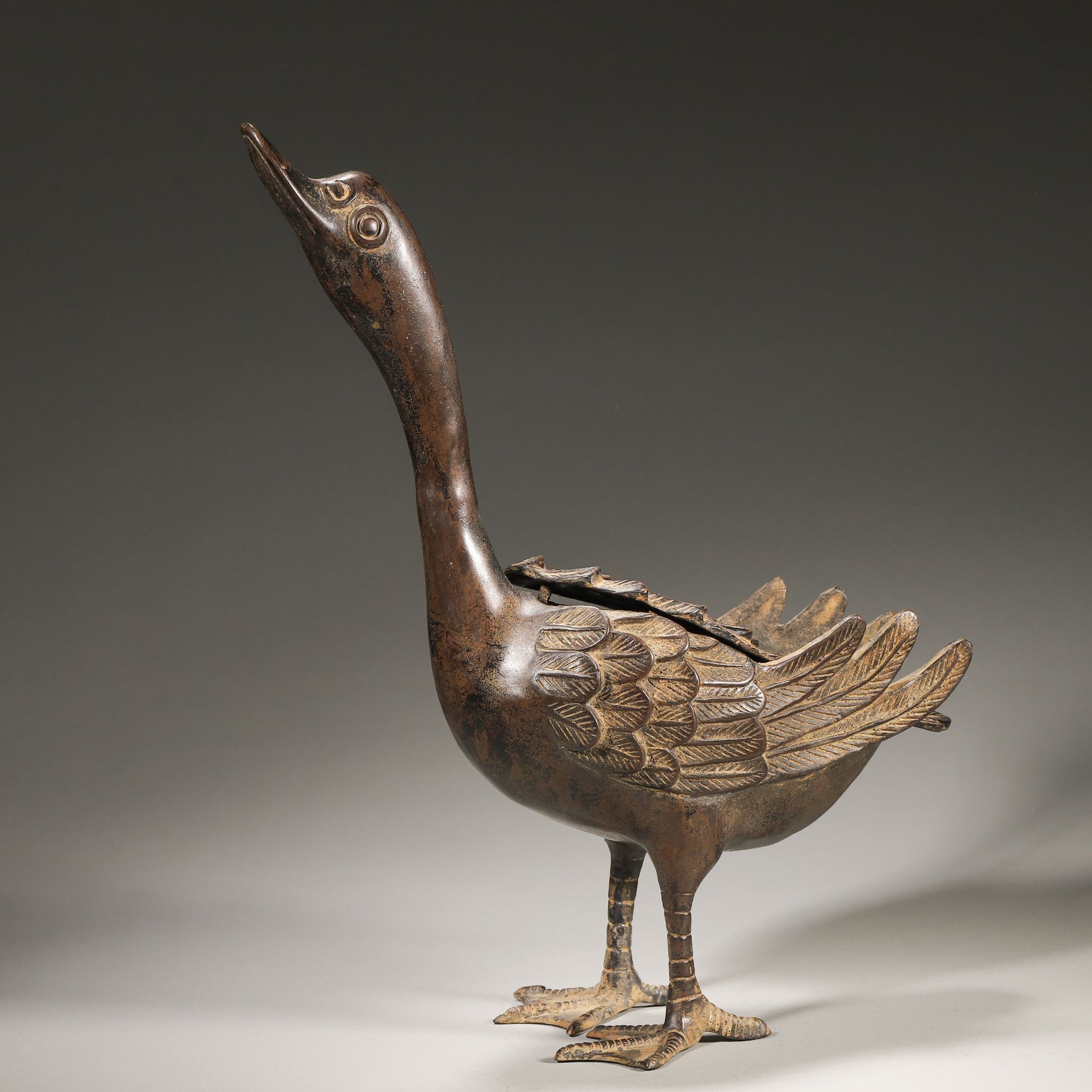 Lot30 民国 鸭形铜香薰