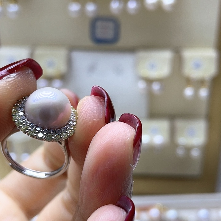 淡水珍珠戒指银S925镶嵌