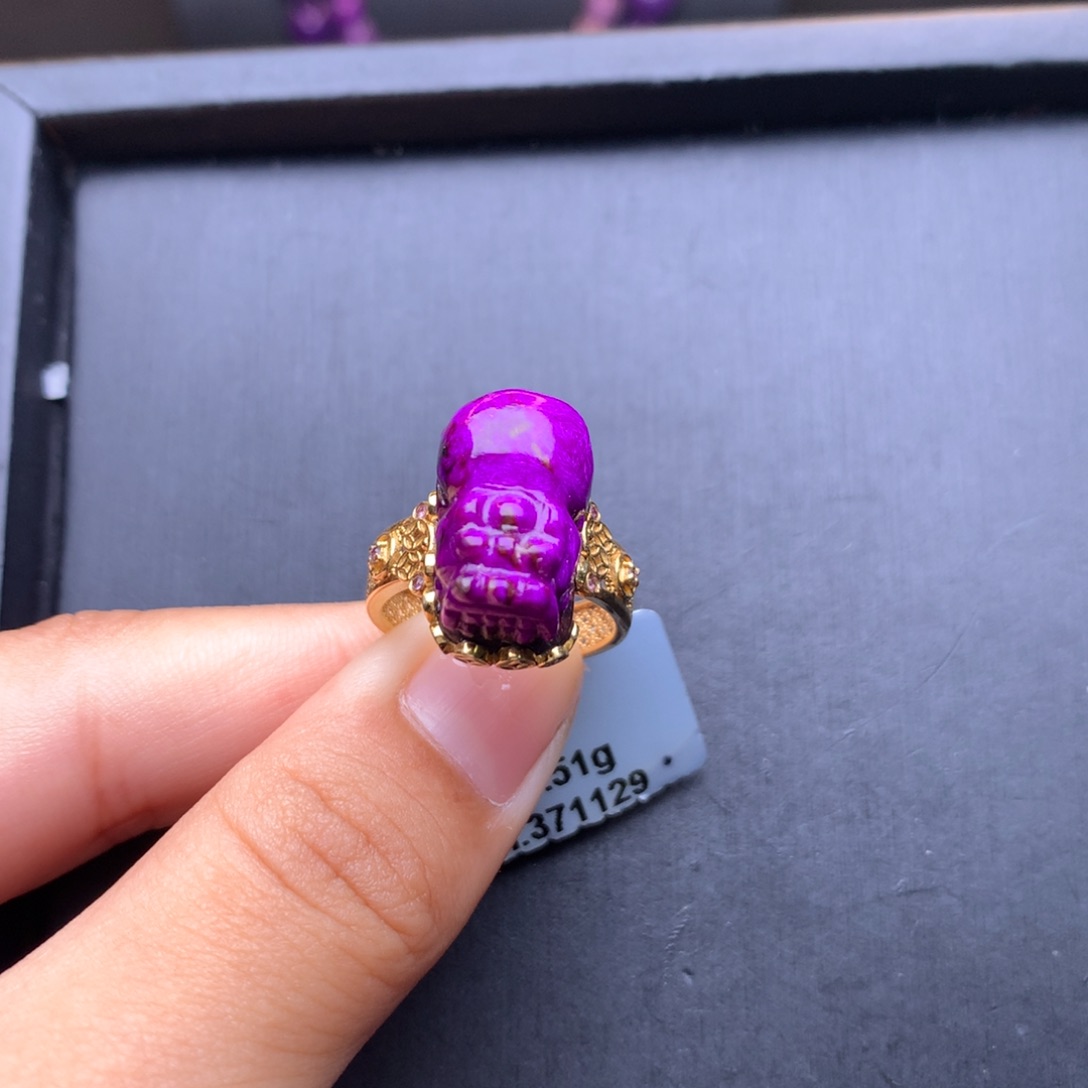 苏纪石（舒俱来）戒指18K金镶嵌鑫**鑫