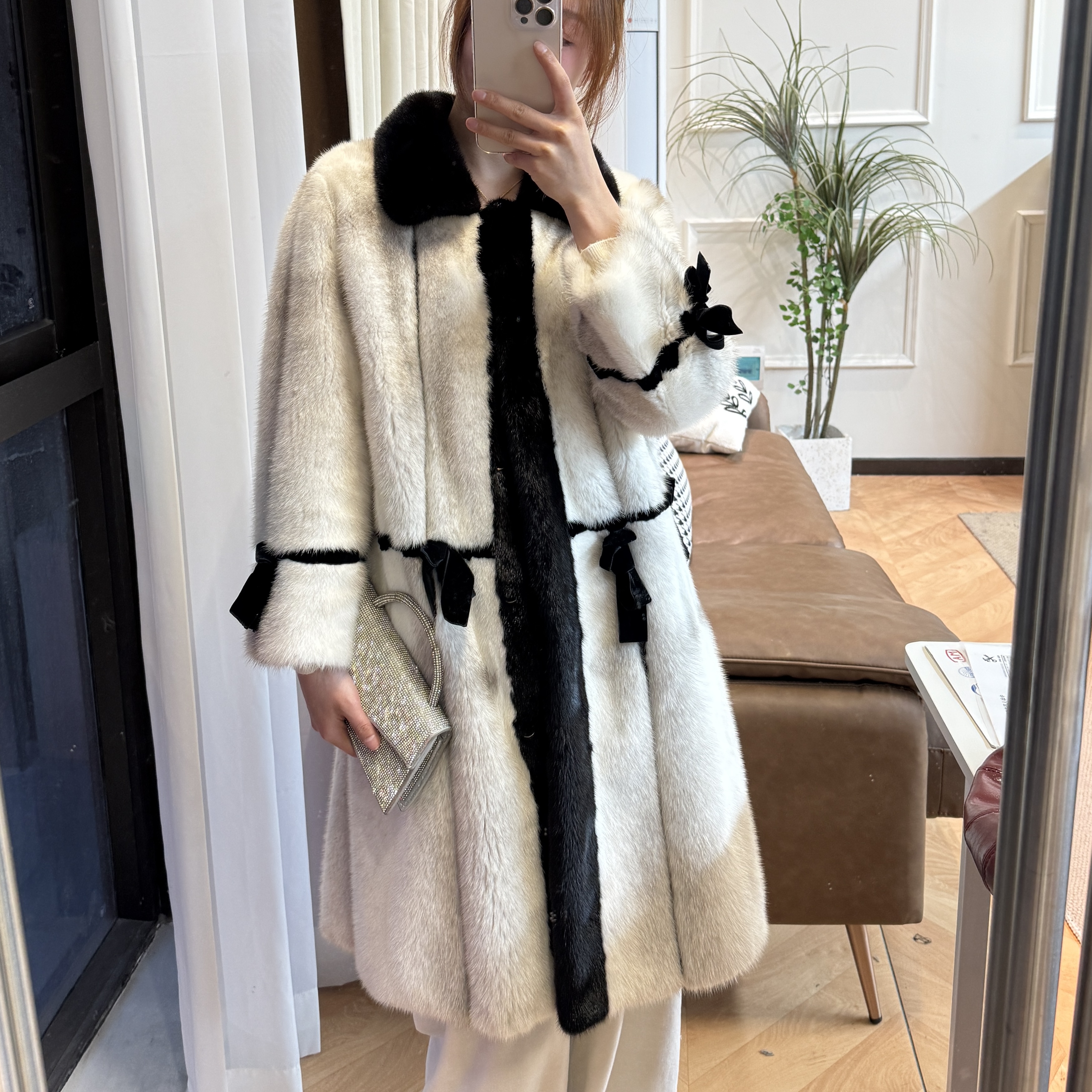 【貂小姐】天鹅绒级水貂毛皮草外套整貂皮大衣女貂毛皮草