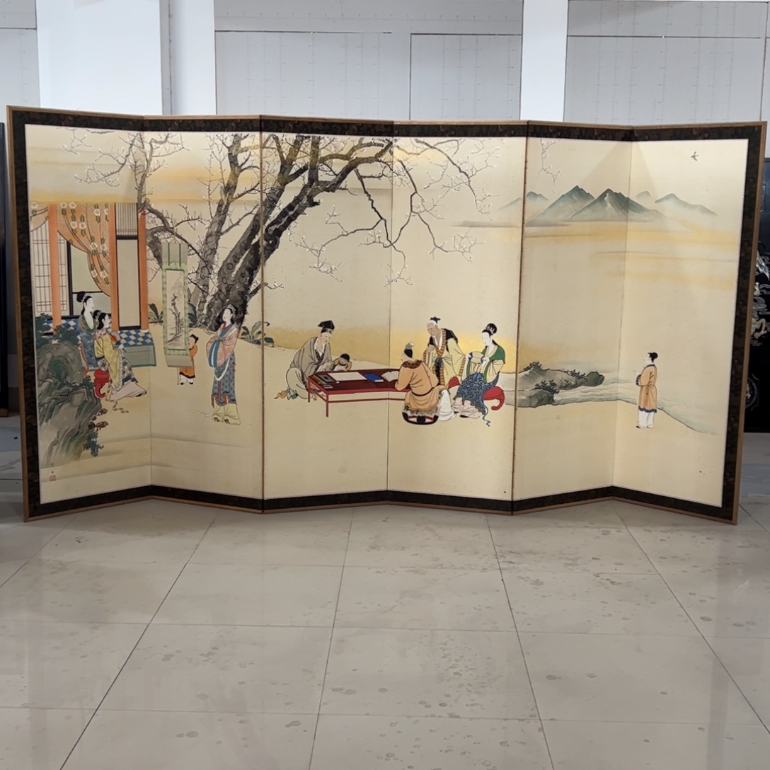 绘画屏风框画茶空间设计