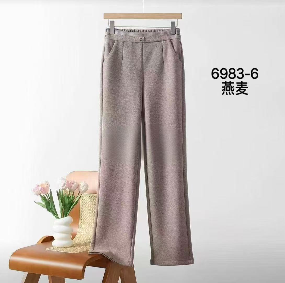 2025 秋冬新款时尚高腰显瘦羊毛直筒裤6983