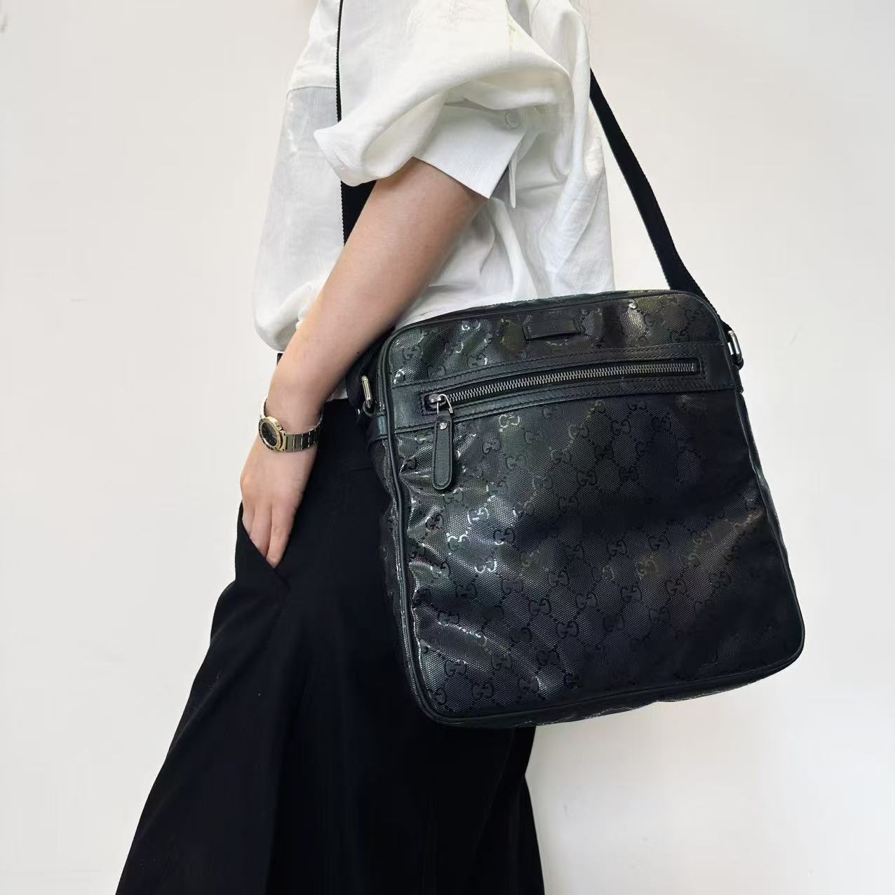 95新 GUCCI/古驰  古驰水晶皮单肩包 2506260001