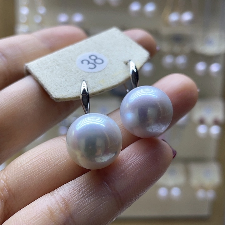 淡水珍珠耳饰银S925镶嵌