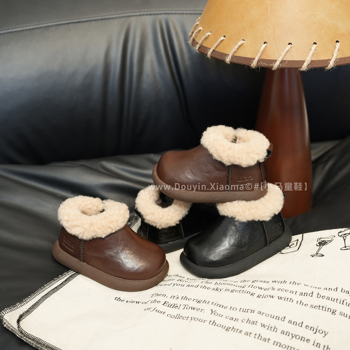 宝宝冬季棉鞋土豆鞋加绒加厚软底女宝学步鞋婴幼儿皮鞋男童雪地靴