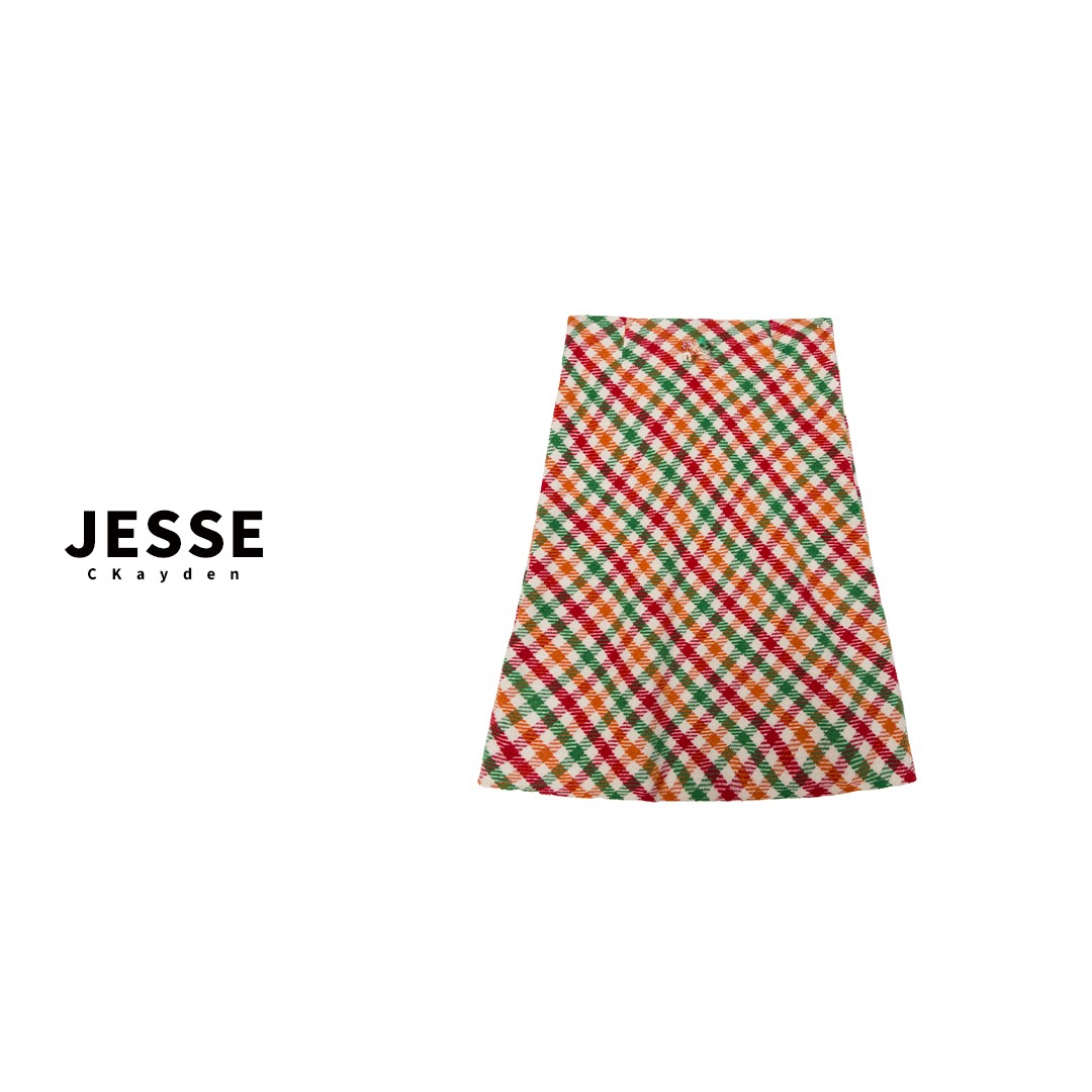 包臀 m*u 常规款时尚印花半身裙格子格格鱼尾裙潮流SS0402