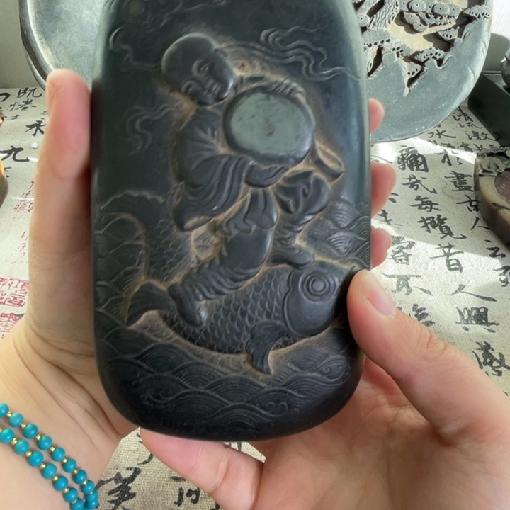 福***星盖砚端砚好看石眼