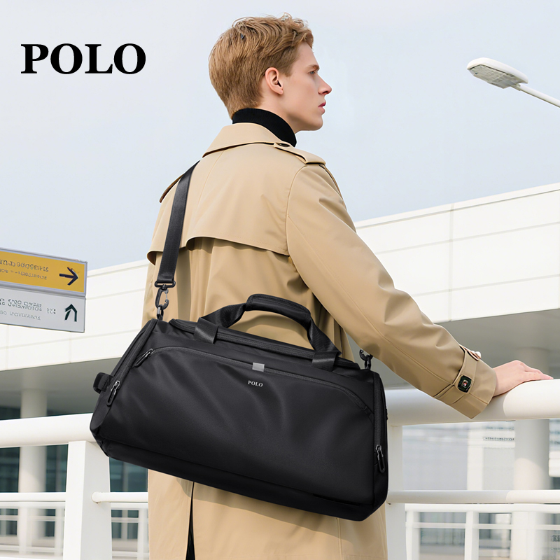 POLO男款旅行袋轻便携户外多功能斜跨单肩包休闲简约防泼水训练包