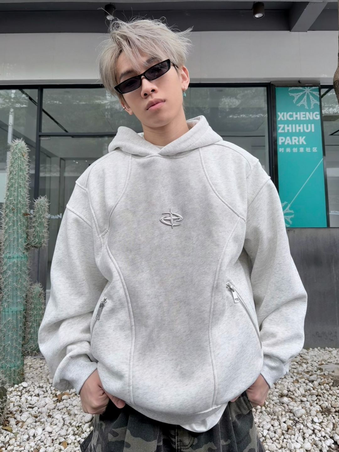 【番嘻】水洗做旧解构加绒男女连帽卫衣长袖高街情侣帽衫男款加厚