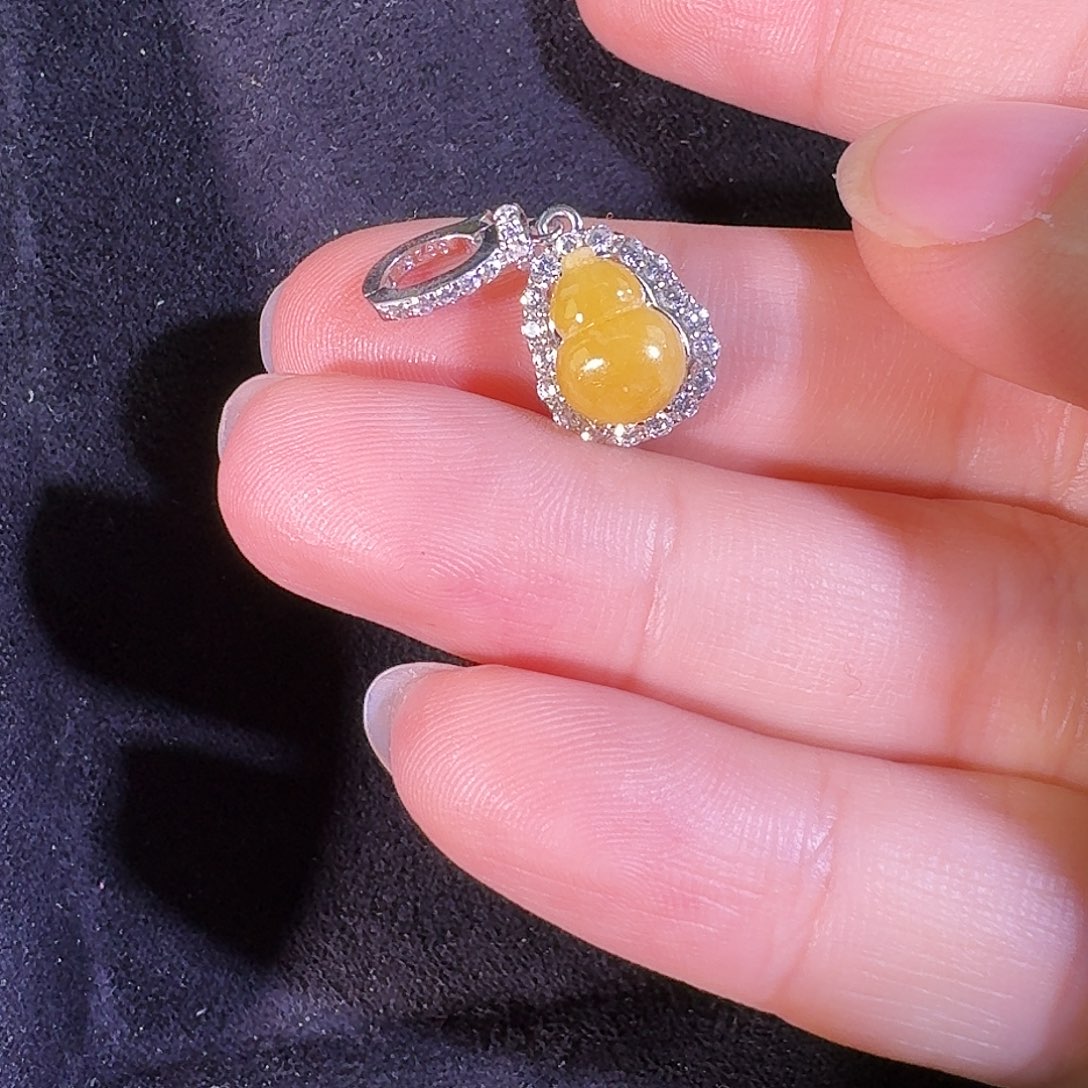 翡翠吊坠(不含链)银S925镶嵌果*糖葫芦