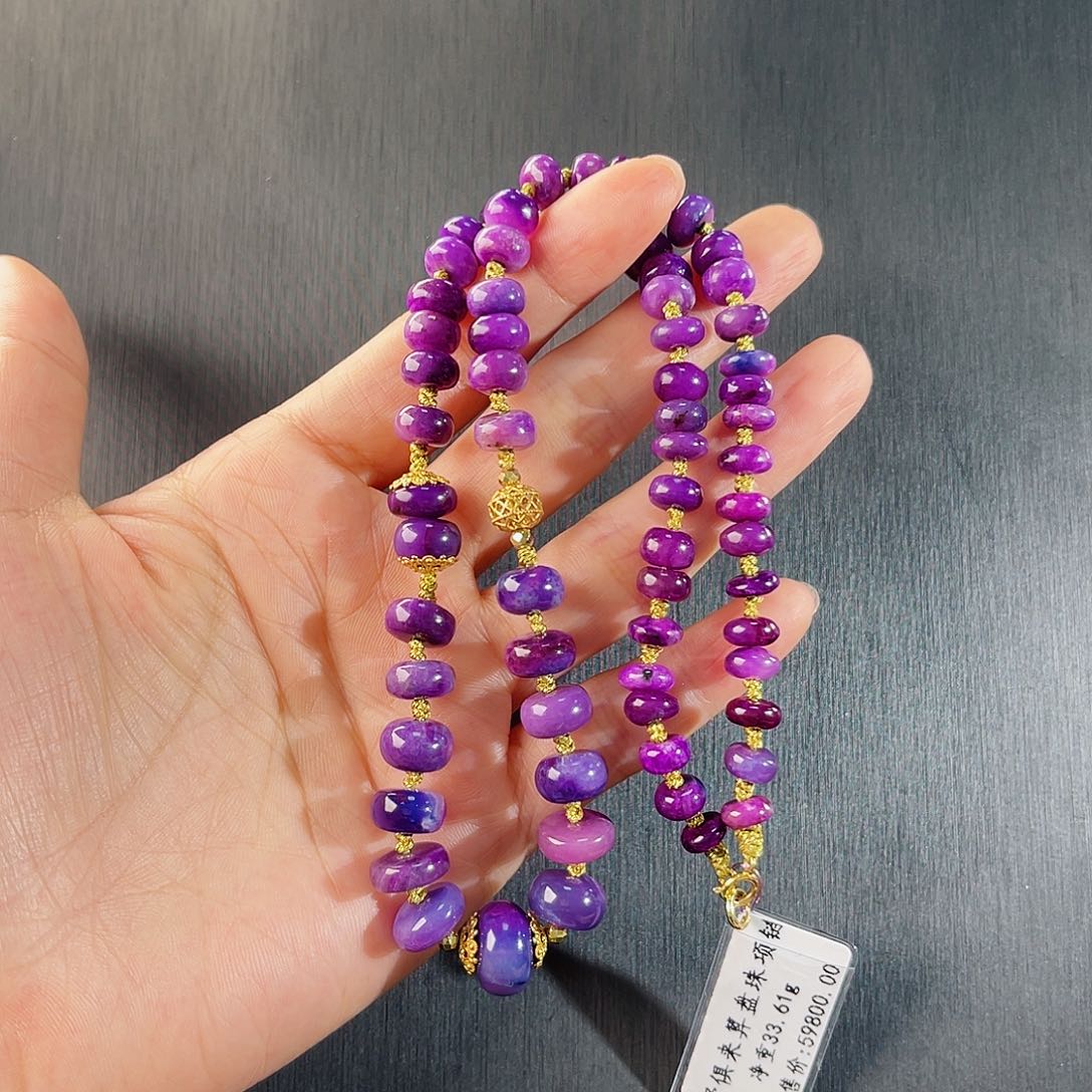 未镶嵌苏纪石（舒俱来）南非舒俱来老矿料项链k金