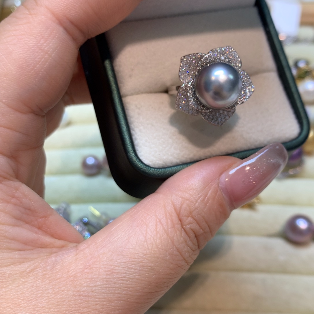 海水珍珠戒指银S925镶嵌