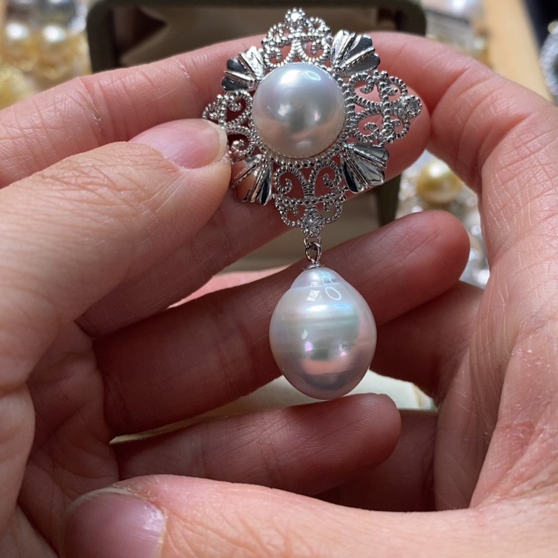 海水珍珠颈饰银S925镶嵌