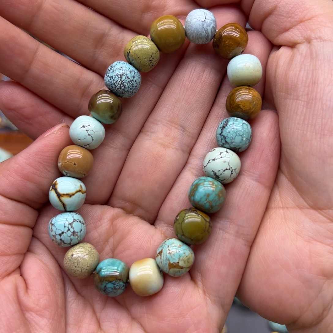 绿松石未镶嵌配件手串