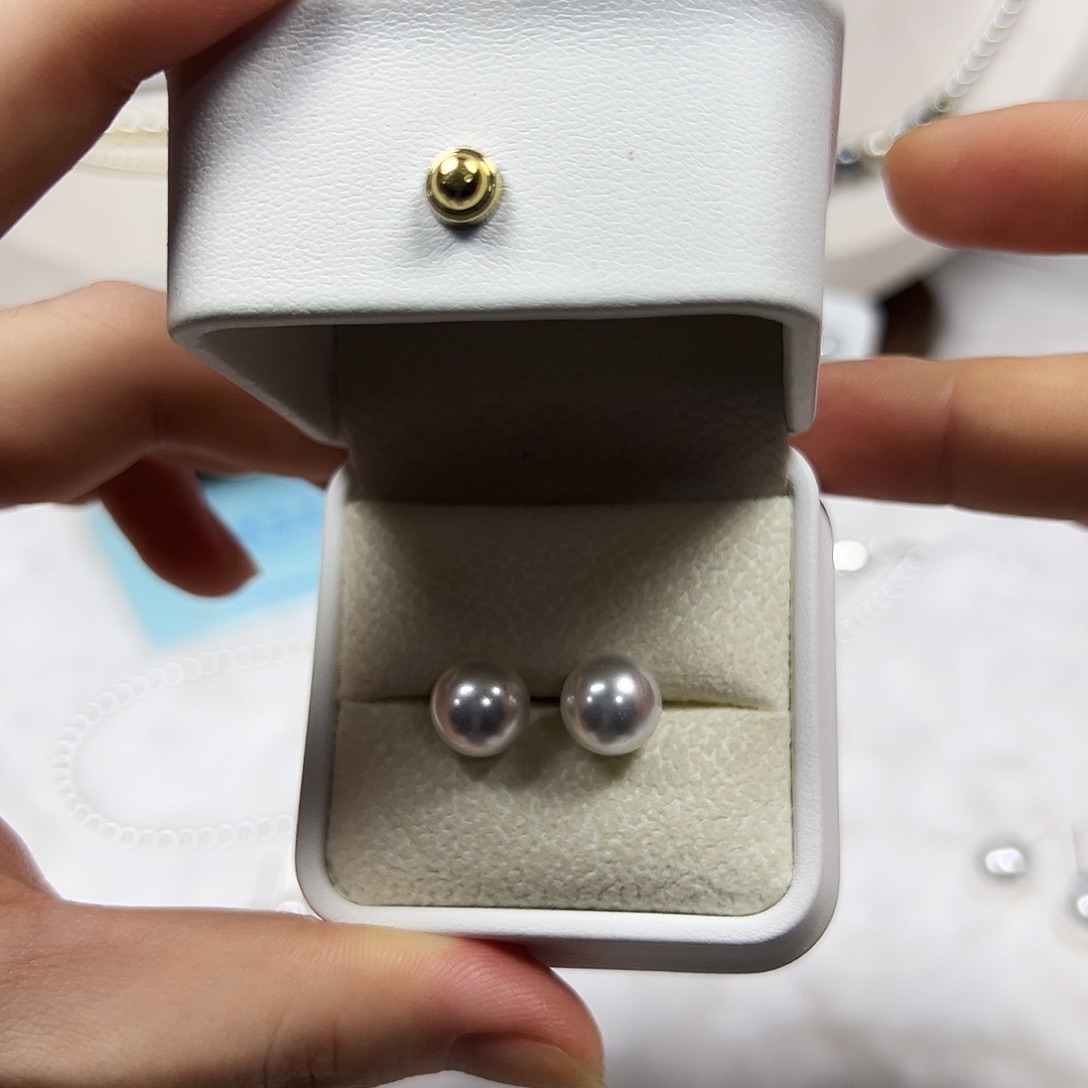 非金属925银白珠耳钉