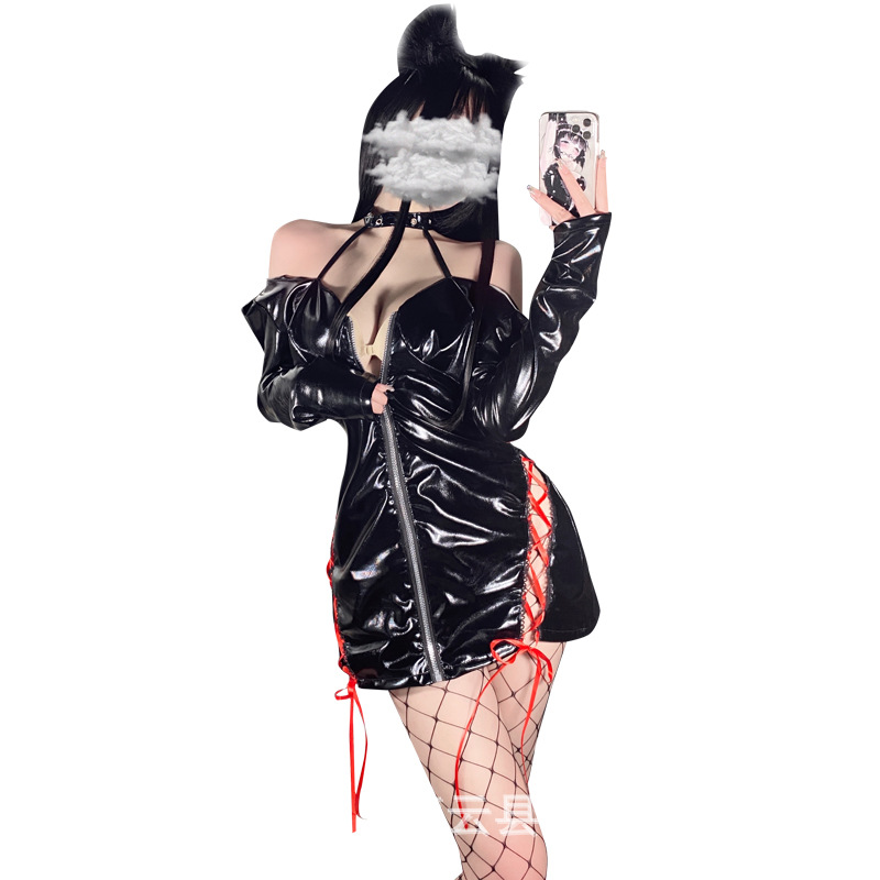 性感火辣皮衣制服套装大码