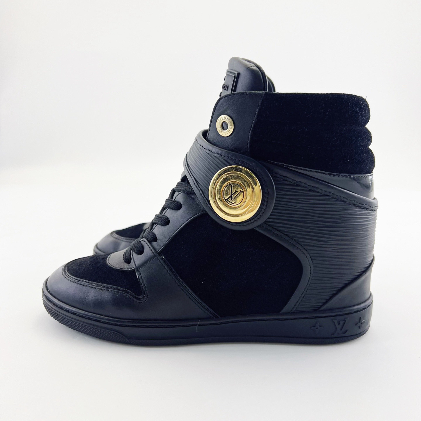 95新 LouisVuitton/路易威登 36码/黑色系带短靴/12788595