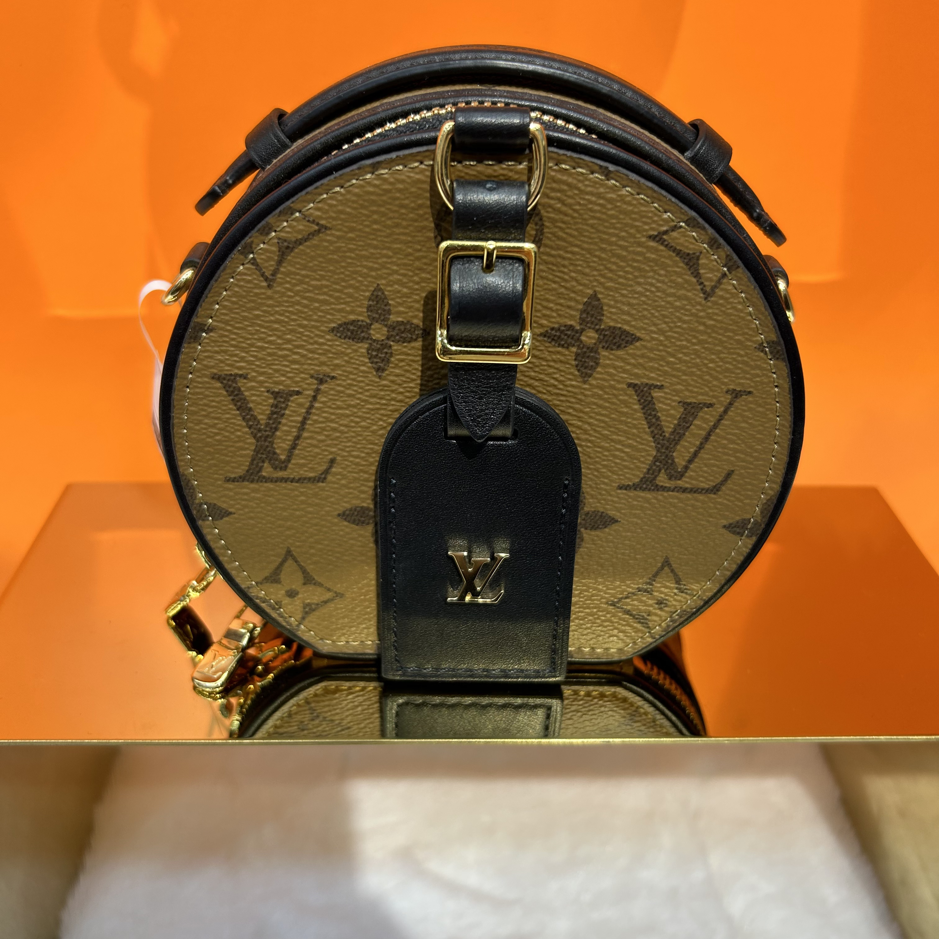 99新 LouisVuitton/路易威登 圆饼mini焦糖色大老花