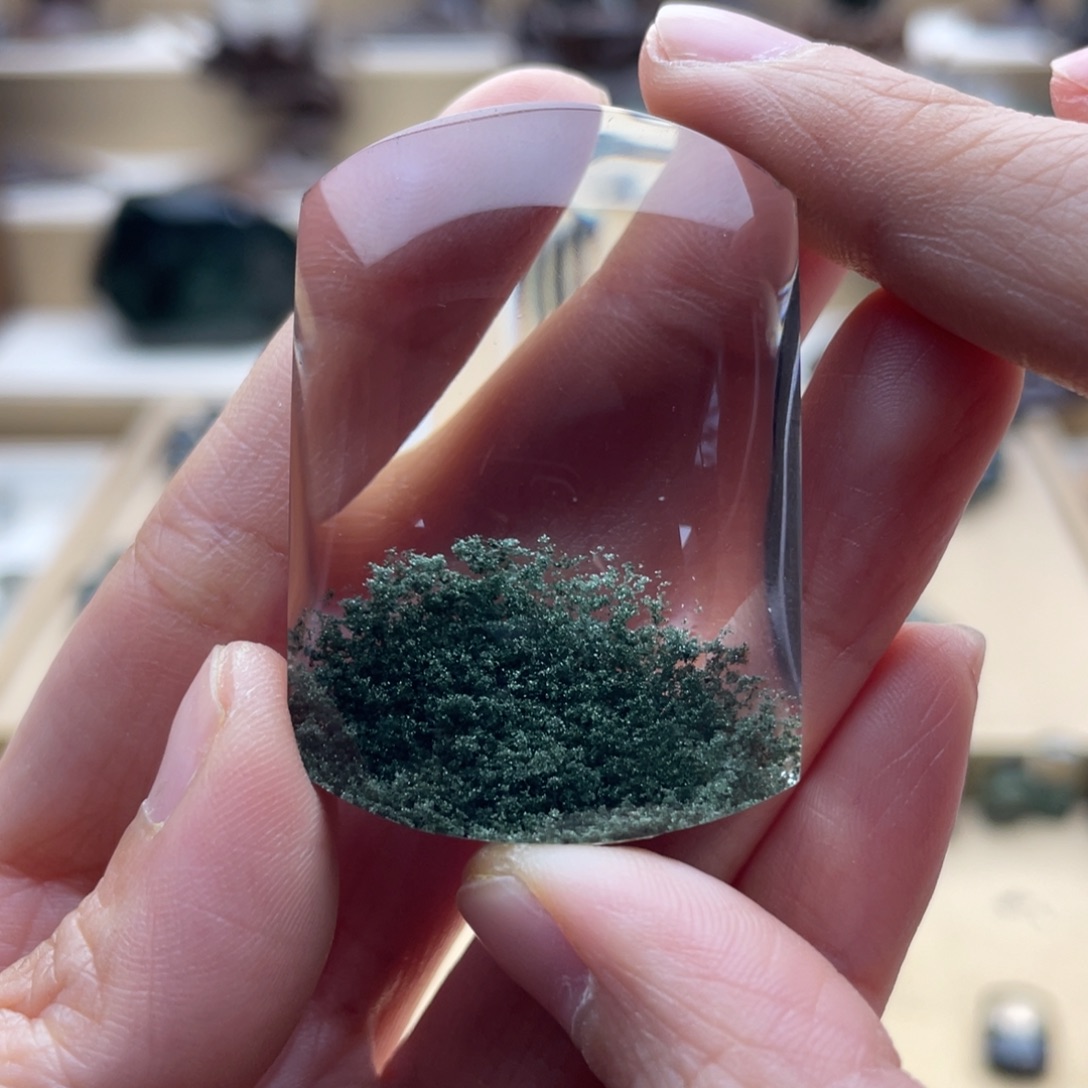 颈饰水晶未镶嵌绿幽灵吊坠