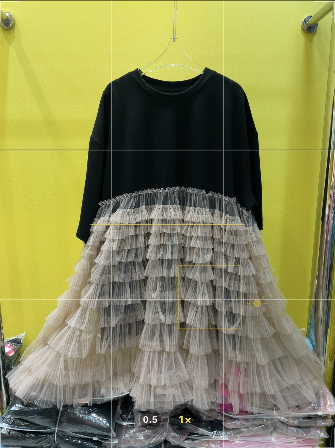 刘媛媛潮牌 实拍改1210宽松大版显瘦时尚网纱蛋糕大气连衣裙