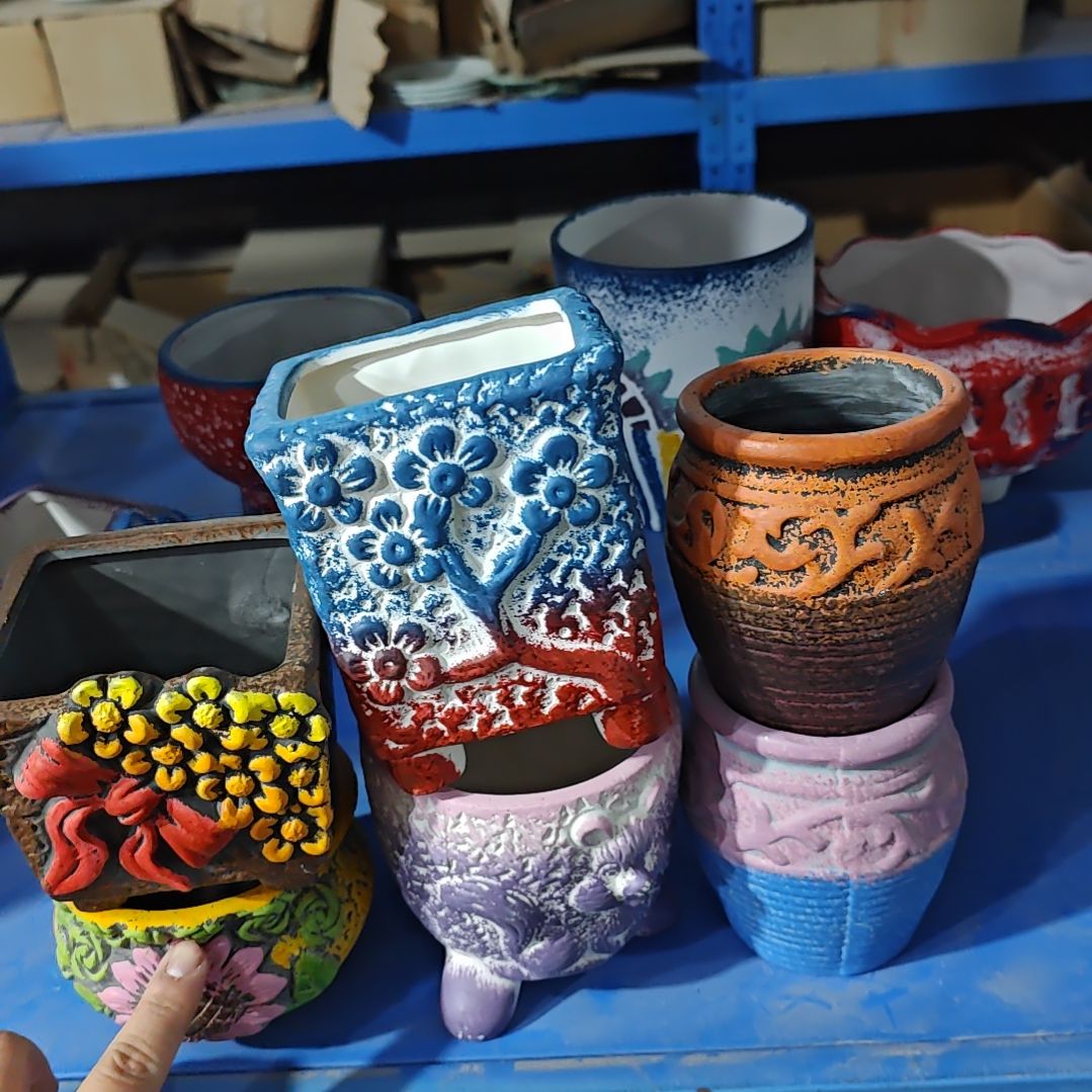 红陶吸水透气的白陶花盆凑满12发货