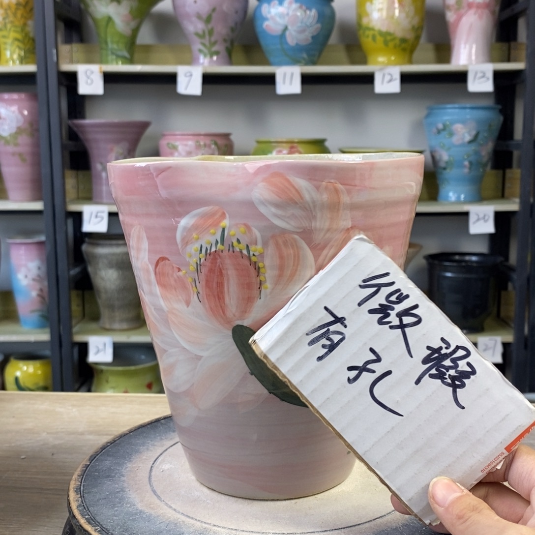 景德镇手工手绘陶瓷花盆