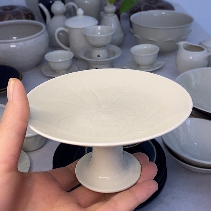 定瓷高足盘高温瓷1320度