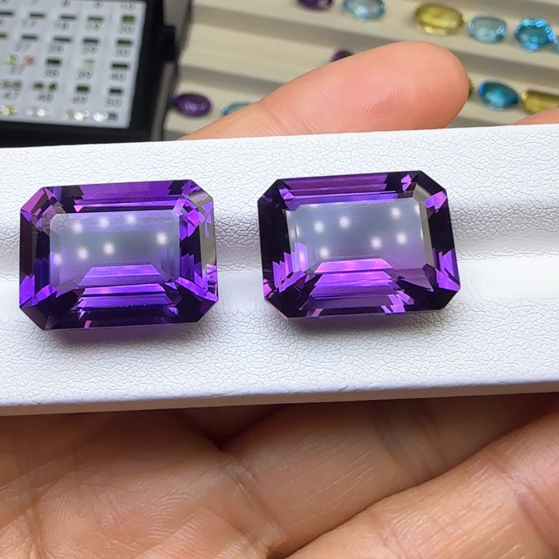 紫晶珠宝半成品未镶嵌天然 15*20mm 多样性随机发一颗
